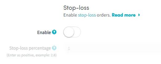 Stop-loss settings Cryptohopper