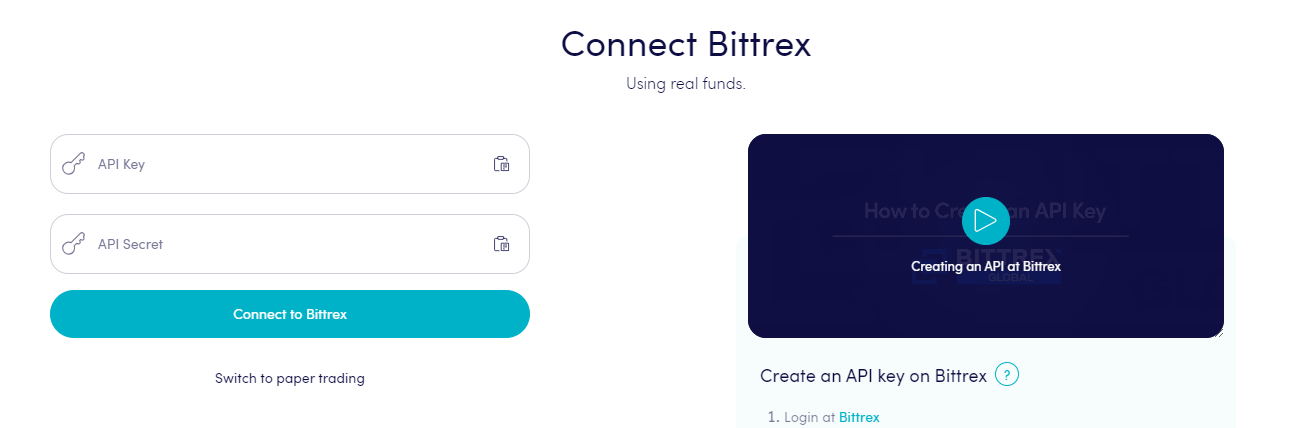 Add Bittrex API Keys to Cryptohopper Trading Bot