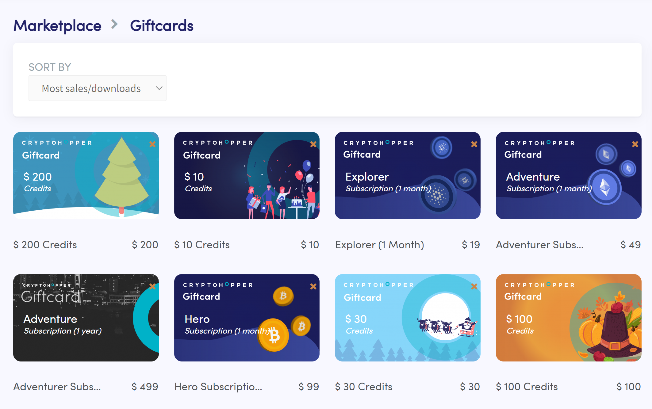 giftcard overview
