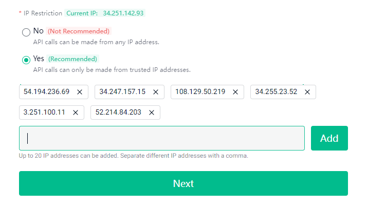 Add KuCoin IP addressess for Cryptohopper Trading Bot