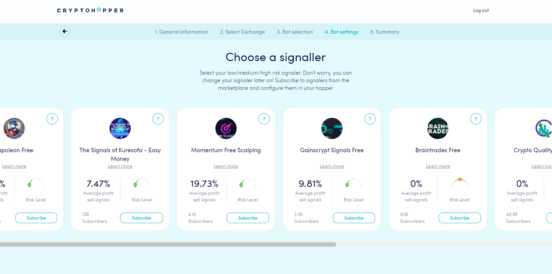 crypto hopper setting up for sell buy with signals