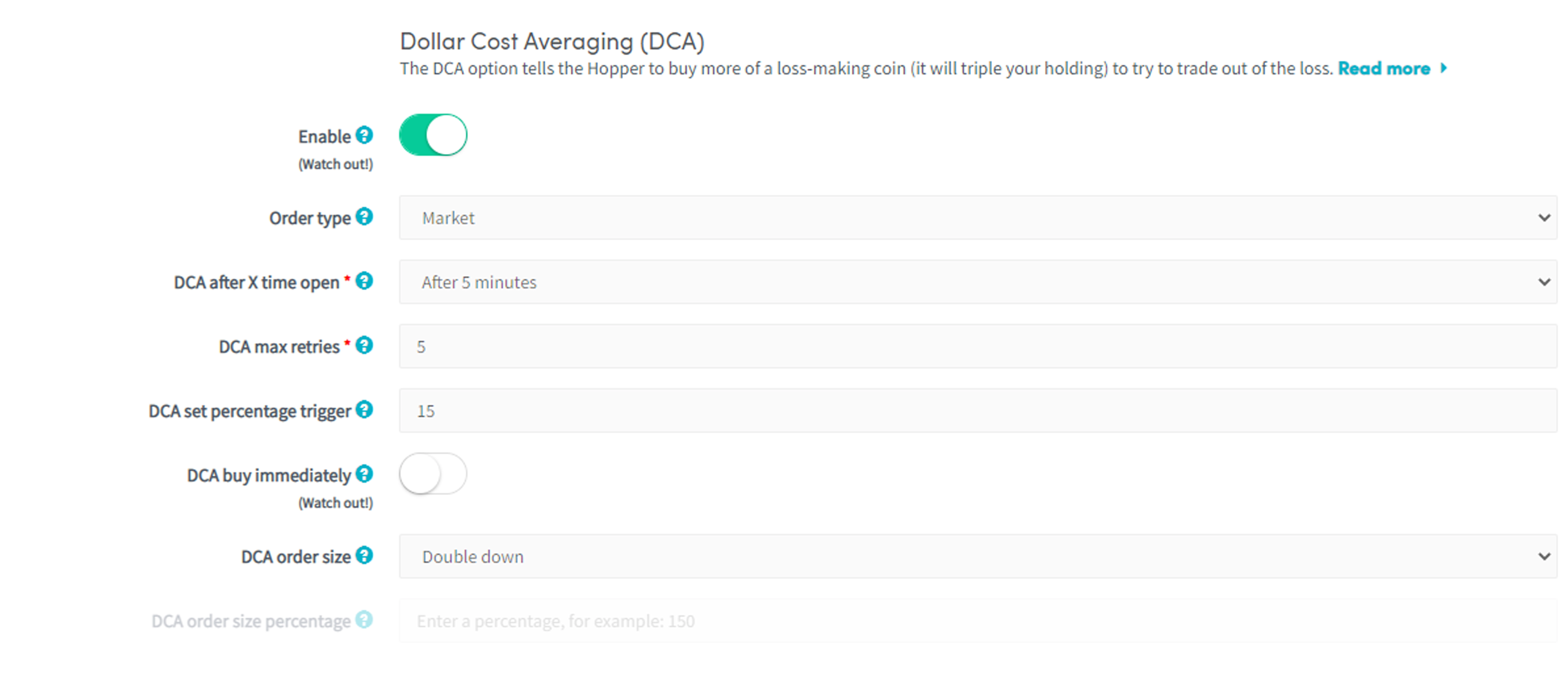 DCA Dollar Cost Averaging Cryptohopper