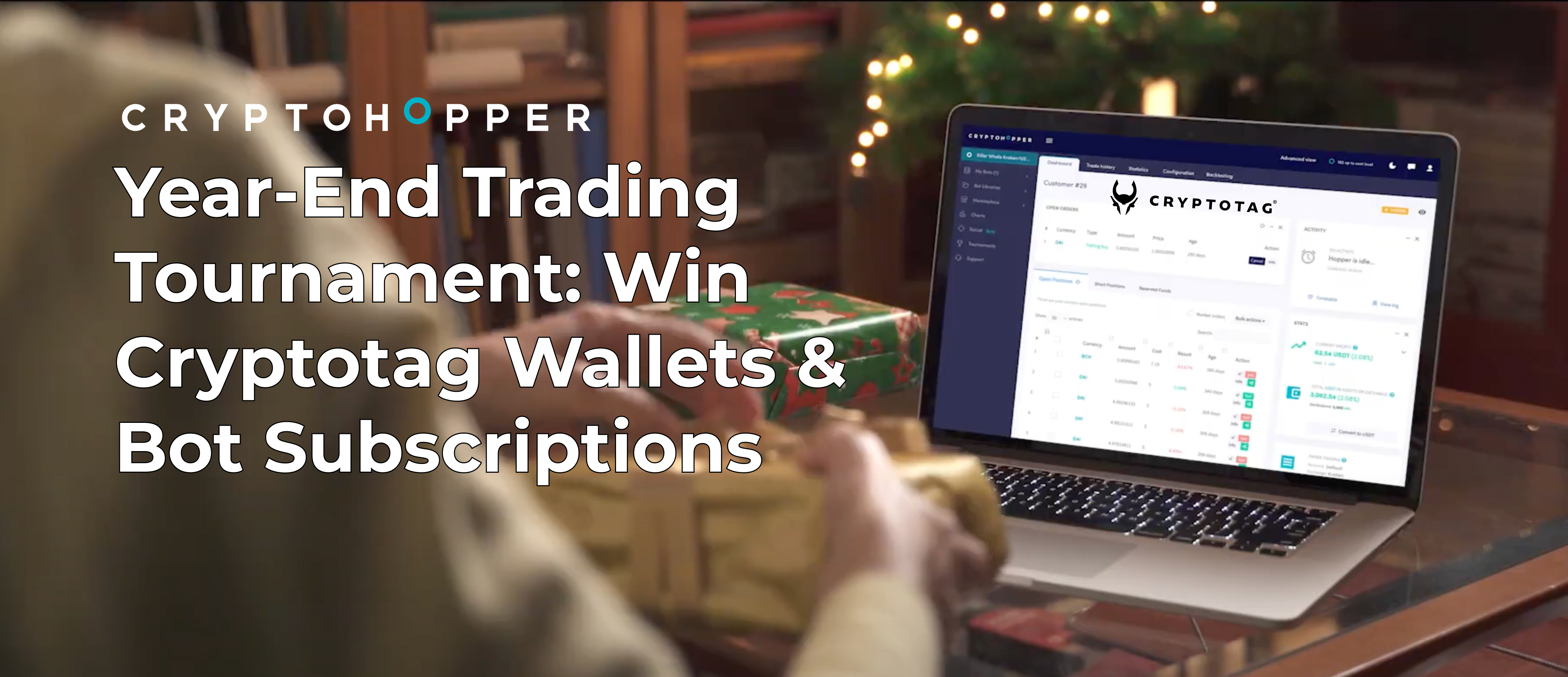 Cryptohopper 2025 Year-End Trading Tournament announcement with prize pool details