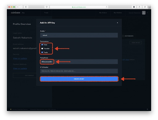 coinbase pro step three