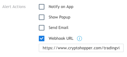 copy and paste your webhook url in tradingview