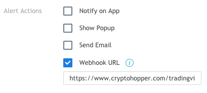 Copy and paste your webhook url in tradingview