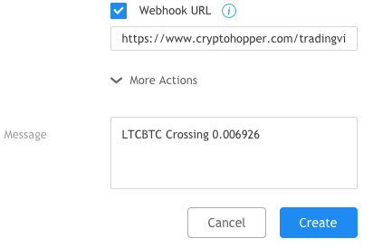 A tradingview webhook alert example