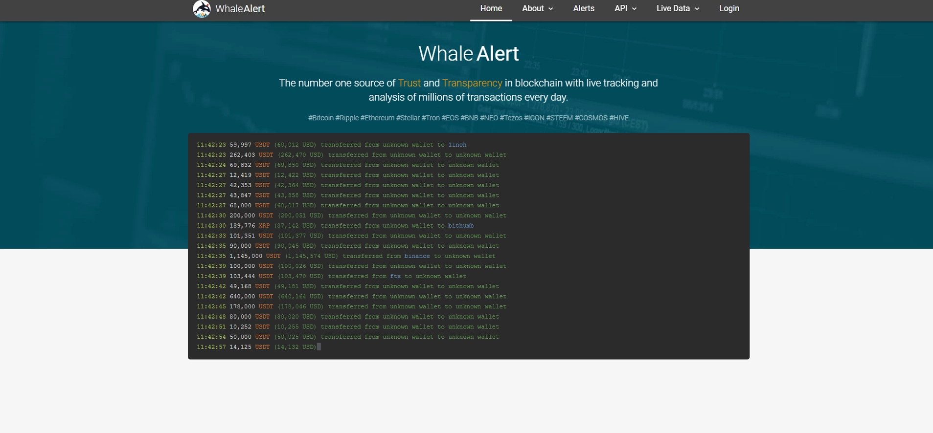 Whale alert website