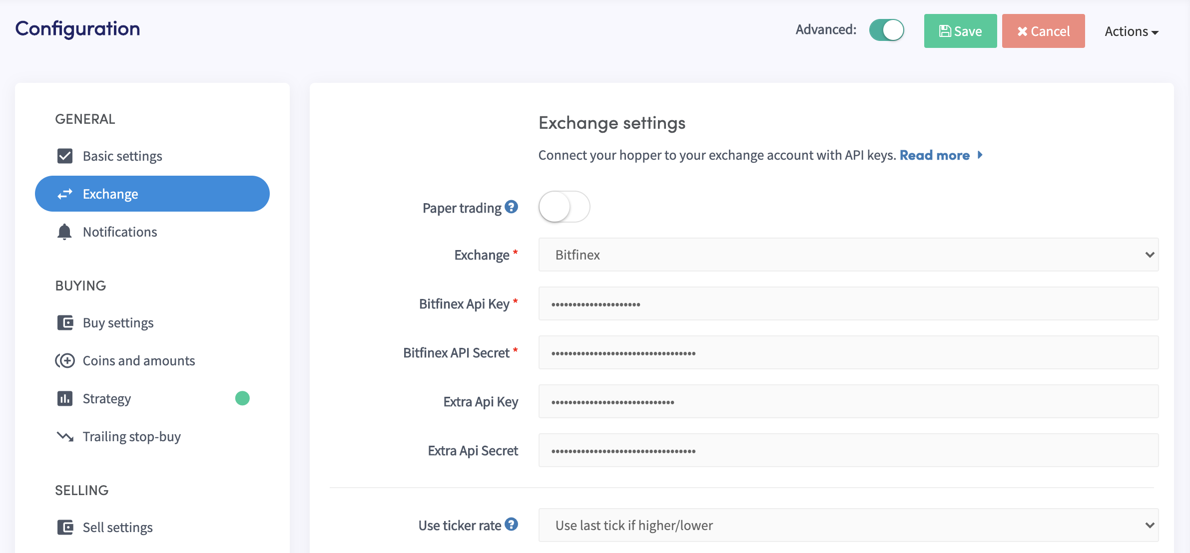 Bitfinex exchange pro Automated automatic trading bot platform crypto cryptocurrencies Cryptohopper bitcoin ethereum 