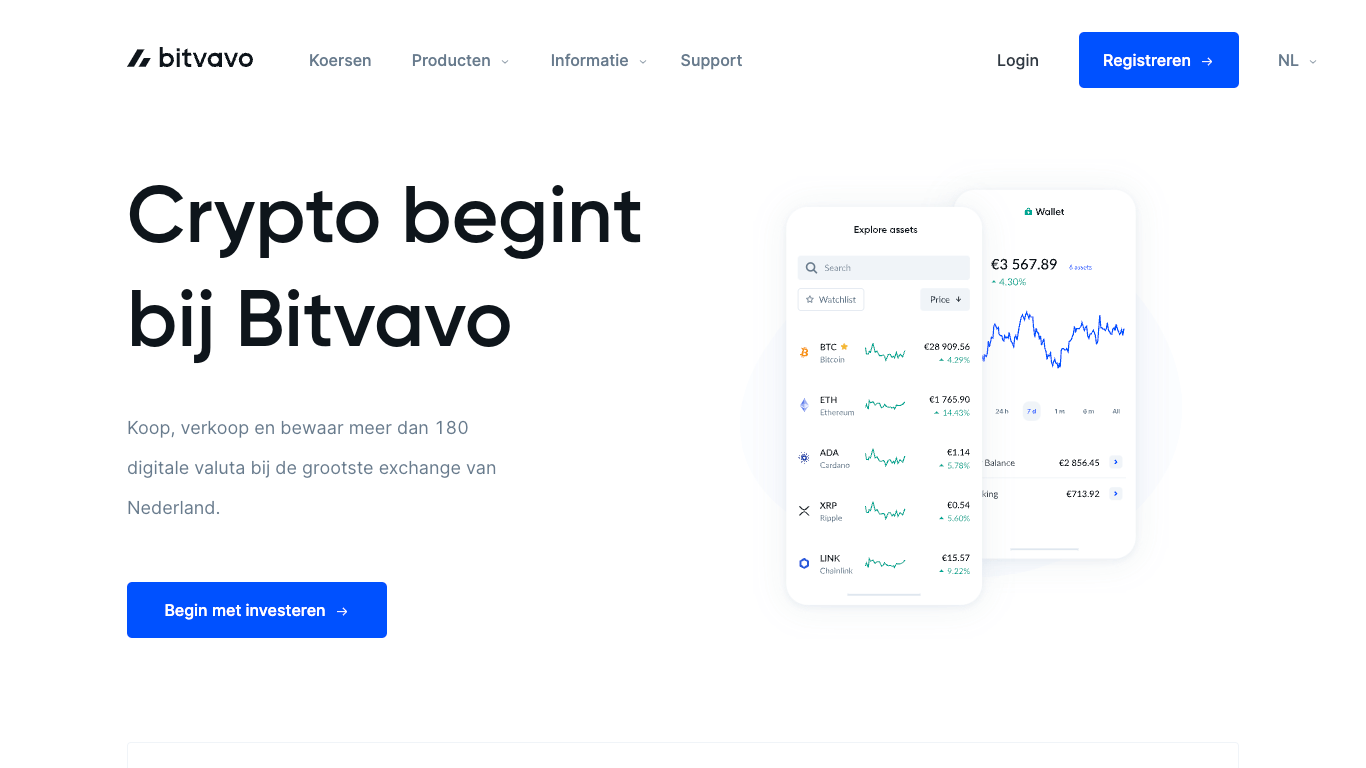 Bitvavo homepage