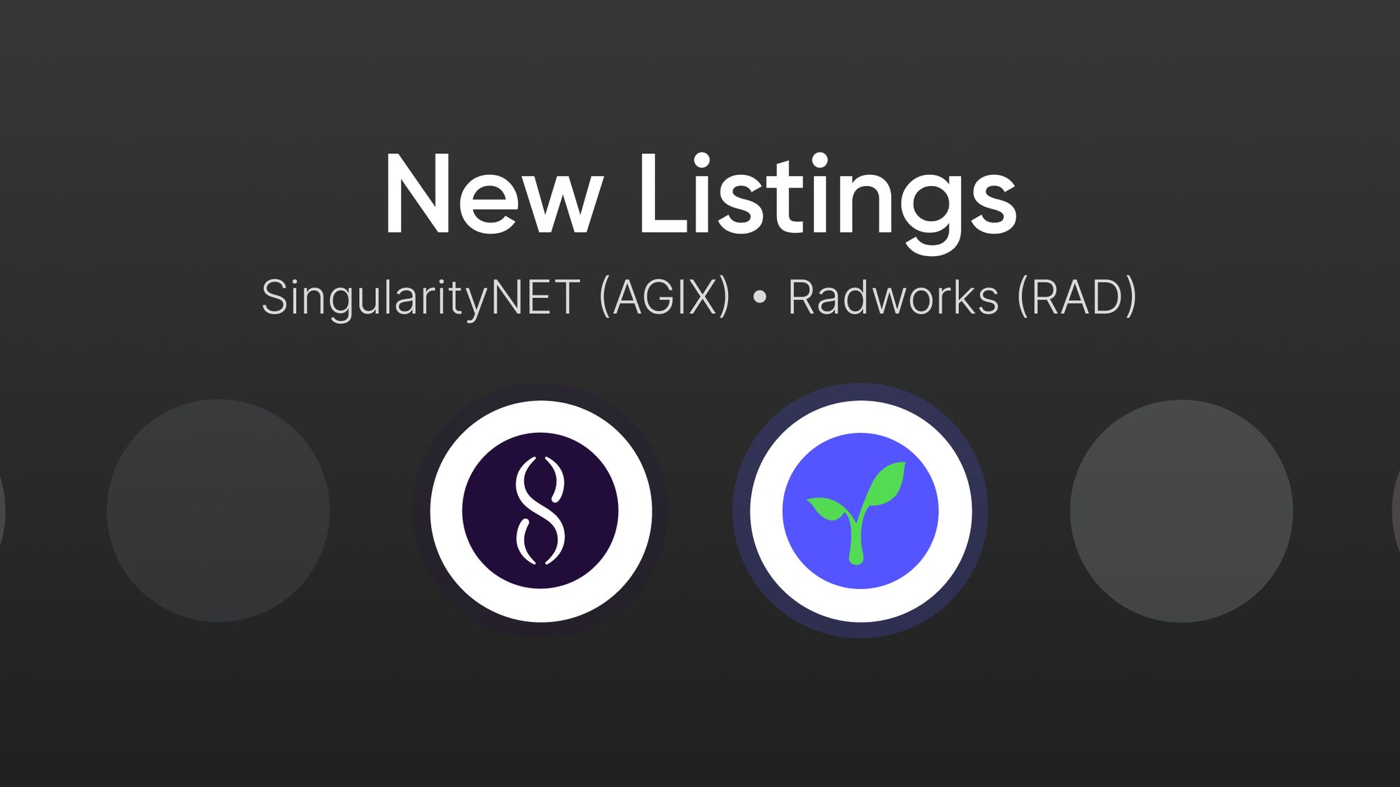 Bitvavo lists AGIX and RAD