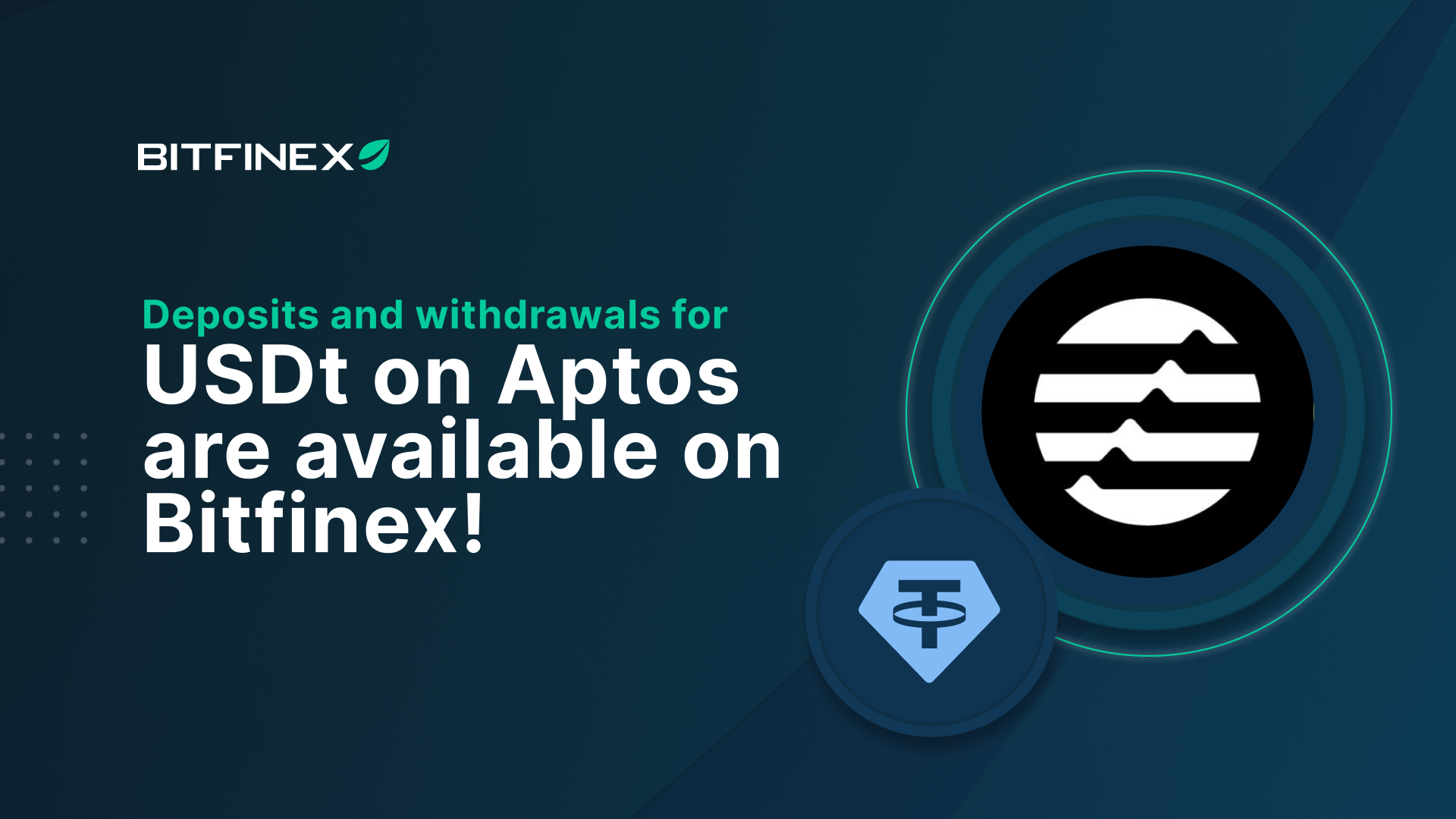Bitfinex Launches Tether (USDt) Deposits and Withdrawals on Aptos