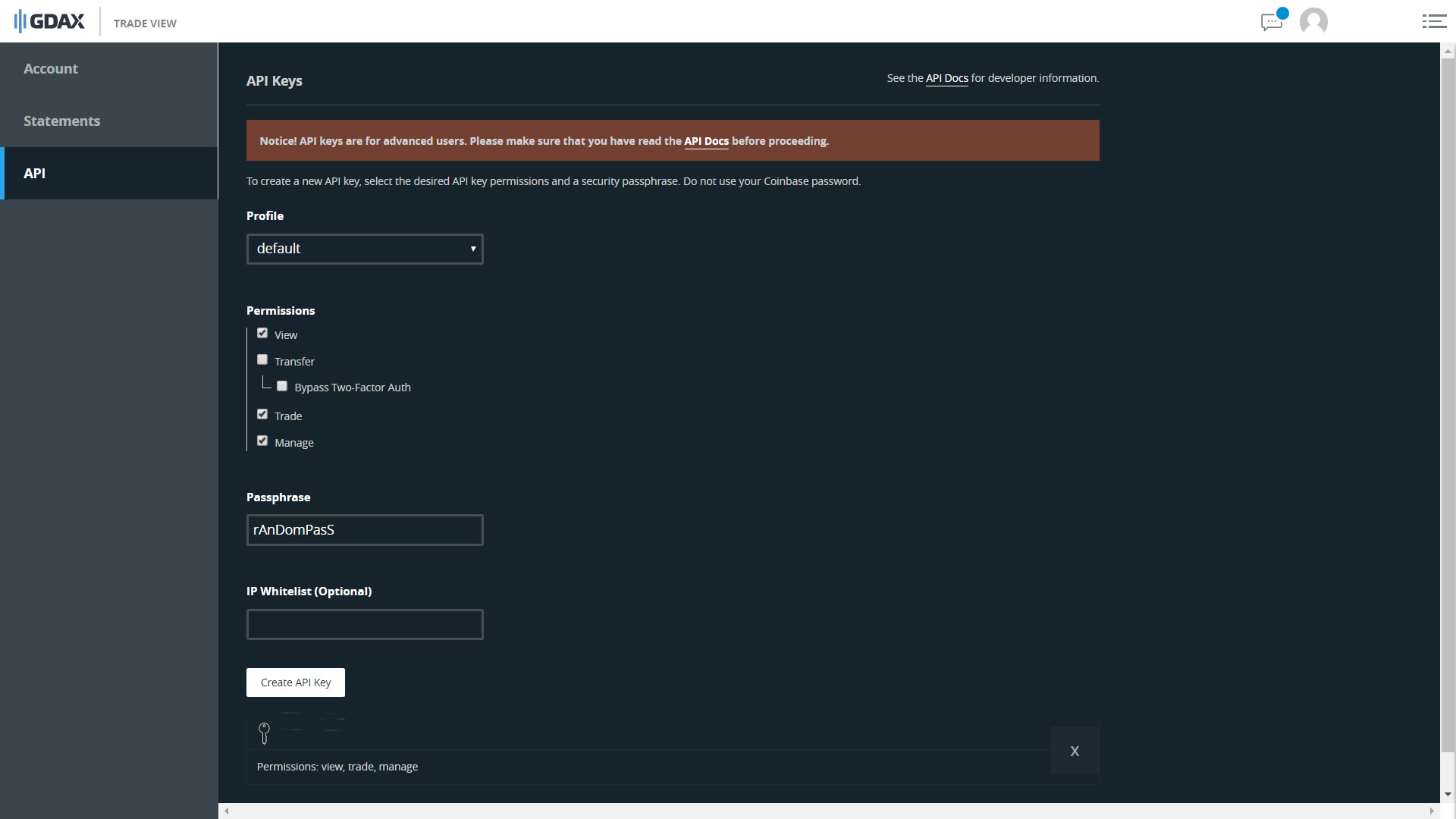 Setting up your Hopper with a Coinbase Pro account