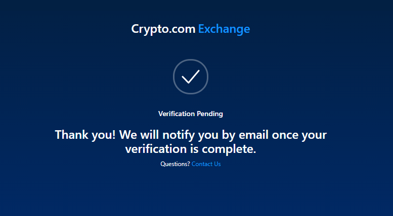 crypto.com verification not working